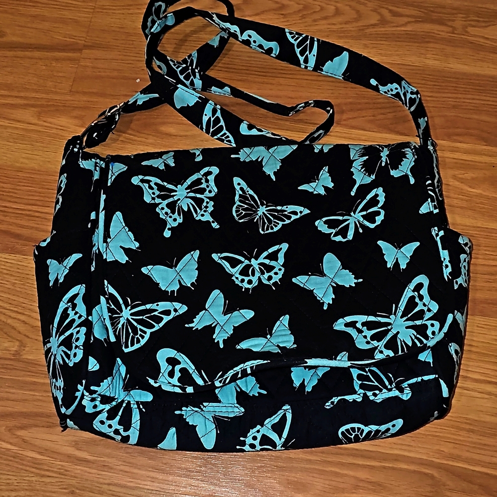 Butterfly purse bag quilted material 100% cotton